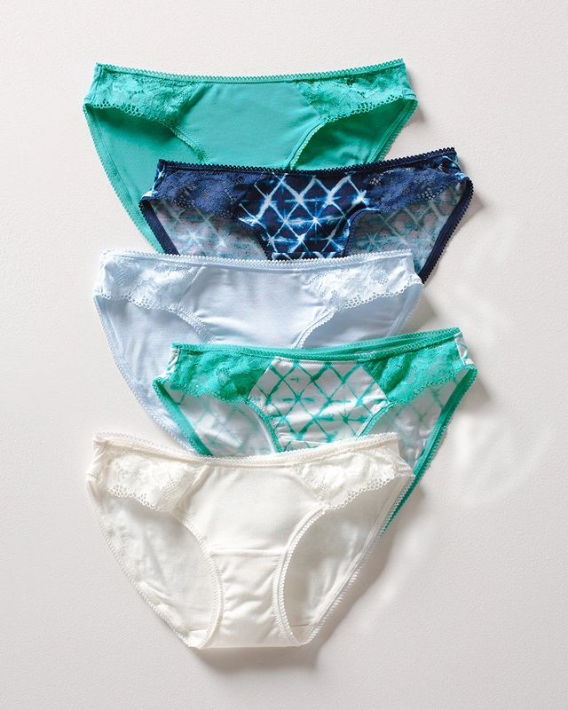 Mid-Rise Supima® Cotton-Blend Bikini Underwear 5-Pack