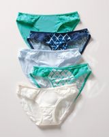 Soma Embraceable Signature Lace Bikini 5 Pack, EASY TIE DYE M NVY MLT PK, Size XS