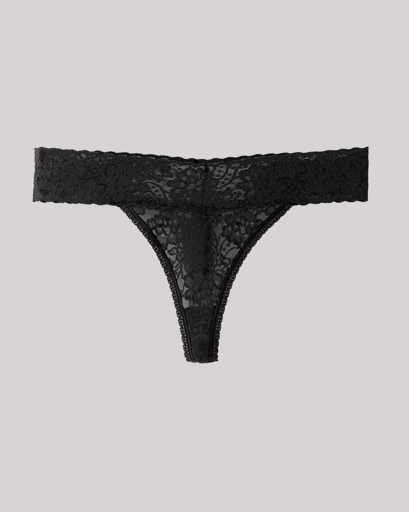 Soma TellTale The Romantic Thong Underwear, Blackout Black, size M