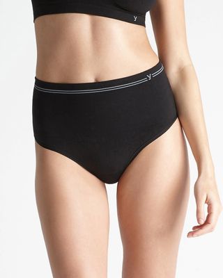 Yummie Cotton Seamless Thong, Black, Size S/M, from Soma