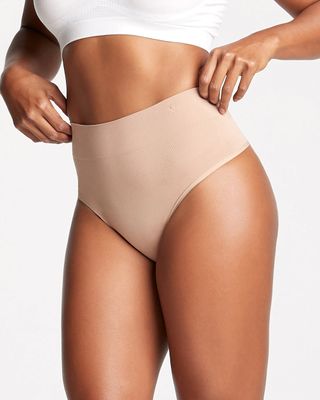 Yummie Liliana Comfort Curve Thong, Almond, Size M/L, from Soma