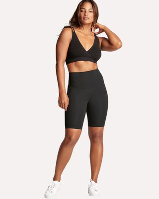 Yummie Mel Cotton Shaping Bike Shorts, Black, Size S, from Soma