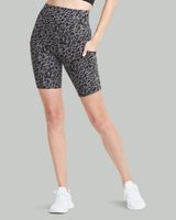 Yummie Mel Cotton Shaping Bike Shorts, Leopard Print, Size XS, from Soma