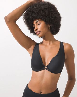 Soma SomaÂ® Essentials Unlined Plunge Bra, Black, size 32A by Soma