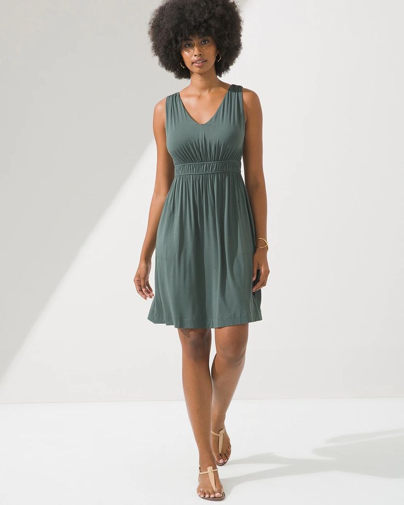 Soma Tie-Back Bra Dress, NIGHTWATCH OLIVE, Size XL