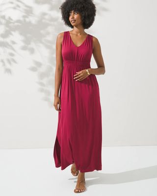 Soma Tie-Back Maxi Bra Dress, RED BEAUTY, Size L