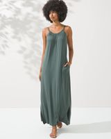 Soma Shirred Maxi Dress, NIGHTWATCH OLIVE, Size XS