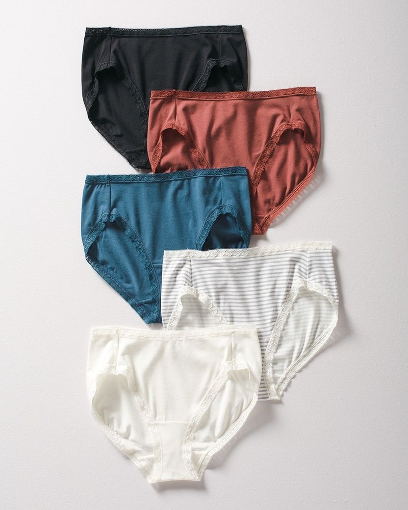 5 Pack Women's Cotton High Leg Brief Underwear