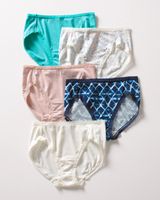 Soma Cotton Modal High-Leg Brief 5 Pack, REFLECTING TEAL MLT PK, Size L