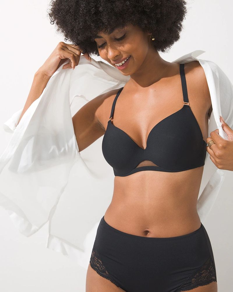 Soma Soma Essentials Unlined Wireless Bra, Black, size 32D by Soma