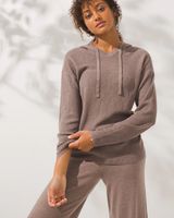 Soma SomaWKND™ Eco Yarn Ribbed Hoodie, HEATHER FAWN