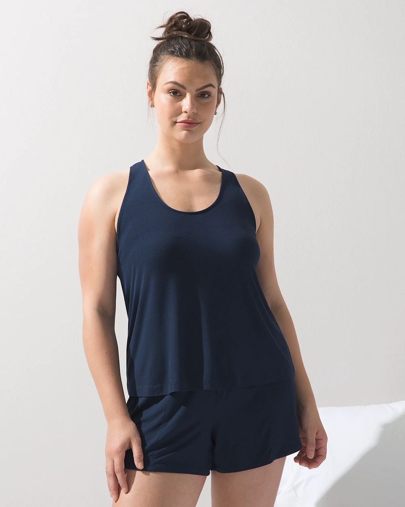 Soma Cool Nights Tank & Short Pajama Set, Nightfall Navy, Size S