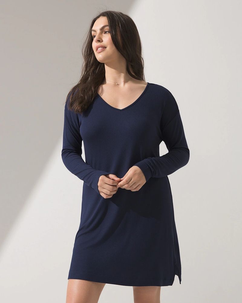 Soma Cool Nights Rib Nightshirt, Nightfall Navy