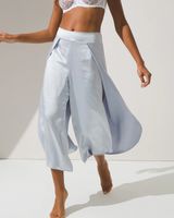 Soma Soma Sensual Satin Tulip Hem Crop Pajama Pants, Powder Blue