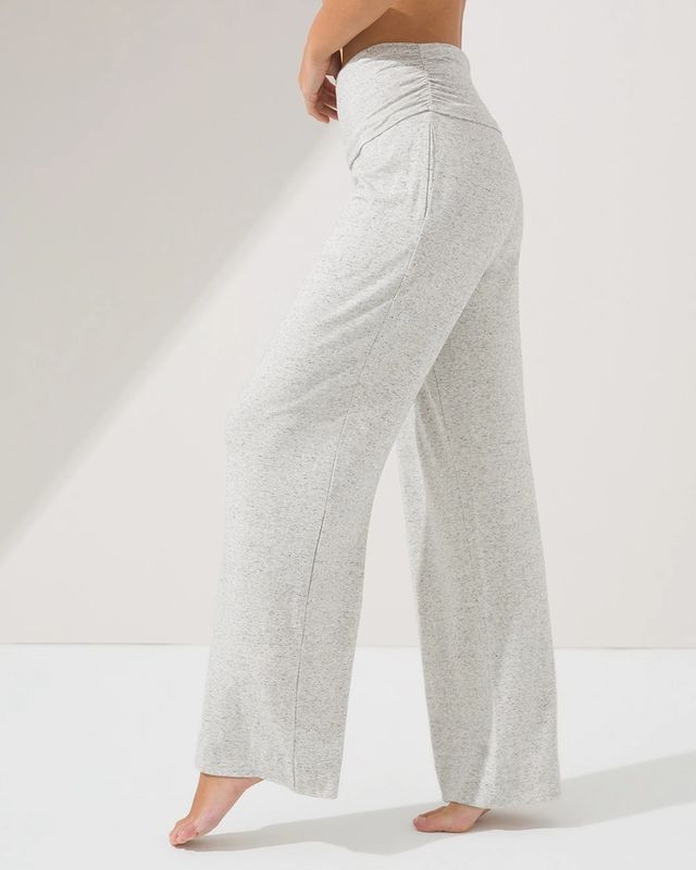Soma Modal Foldover-Waist Pajama Pants, Black, Size XL