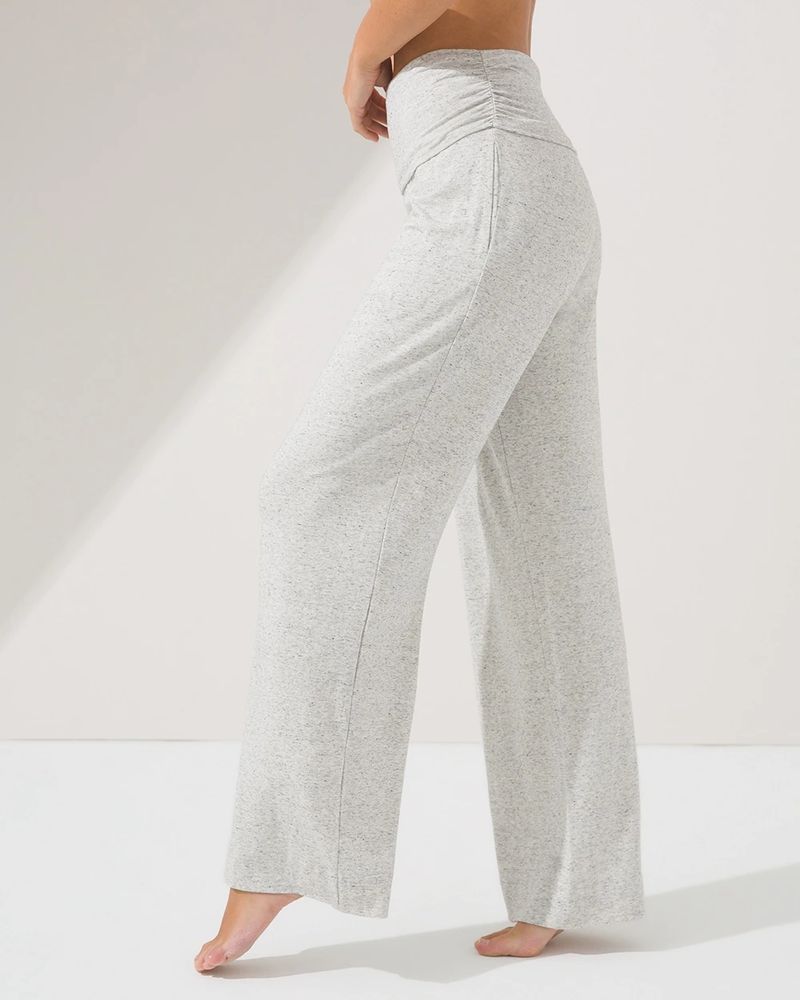 Wide Leg Lounge Pants With a Foldover Waistband, Pajama Pants