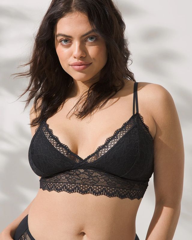Soma Womens Embracable Racerback Bra Animal Print Black Lace 36C Size 36 C  - $20 - From Candice