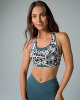 Soma Bliss Breathe Medium Impact Racerback Sport Bra, Blue, size XL