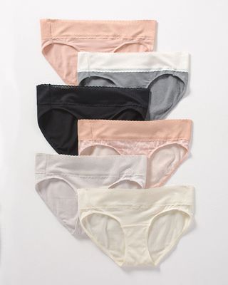 Soma Cotton Modal Bikini Underwear, White/Ivory, size M