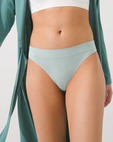 Soma Seamless Aloe Ribbed Thong, Green, size S