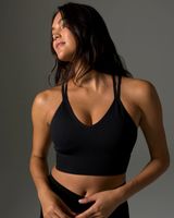 Soma Longline Strappy Back Sport Bra, Black