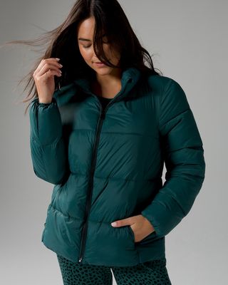 Soma Packable Puffer Jacket, Green, size XS