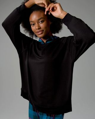 Soma WKND Soft Brushed Terry Oversized Sweatshirt, Black