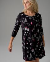 Soma Embraceable Long Sleeve Nightgown, Winter, Black, size XS, Christmas Pajamas by Soma, Gifts For Women