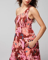 Woven One Shoulder Maxi Bra Dress