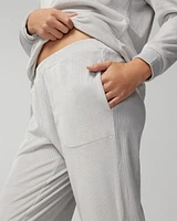 Ribbed Micro Plush Cuffed Pajama Pants