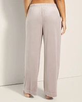 Velvety Ribbed Wide-Leg Pants