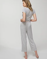 Lightweight Rib Knit Cropped Pants