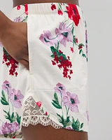 Cool Nights Lace-Trim Pajama Shorts
