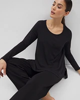 Cotton Slub Long-Sleeve Top