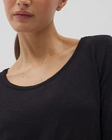 Cotton Slub Long-Sleeve Top