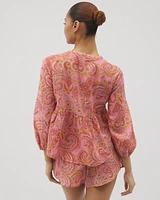 Cotton Voile Long Sleeve Pajama Top
