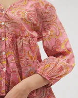 Cotton Voile Long Sleeve Pajama Top