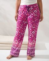 Soma Cool Nights Satin Trim Pajama Pants, IKAT ALLURE BDR BZTN