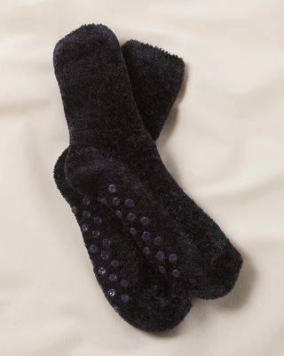 Soma Fuzzy Socks, Black, Size One Size