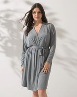 Soma Cool Nights Short Robe, Heather Graphite, Size XL