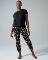 Soma Cool Nights Pajama T-Shirt & Jogger Pants Set, Dapple Dot Mini Black, size XS