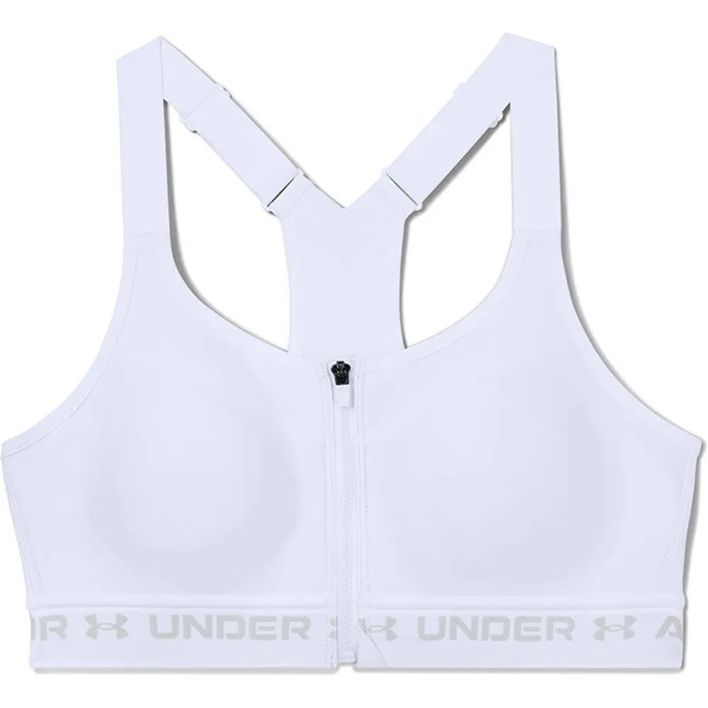 Under Armour CROSSBACK LONGLINE - Medium support sports bra - black/white/ black 