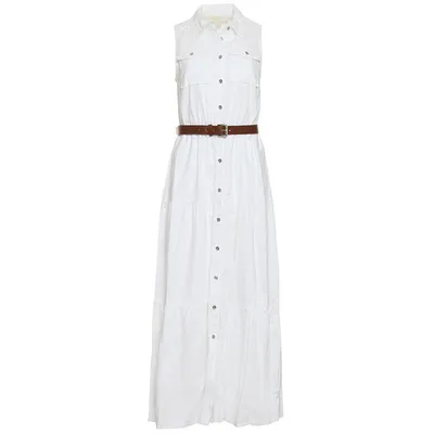 Women's Tiered Linen-Blend Dress