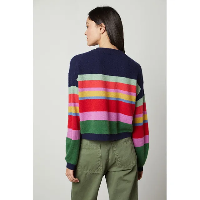 Women's Easy Street Stripe Crop Pullover Sweater