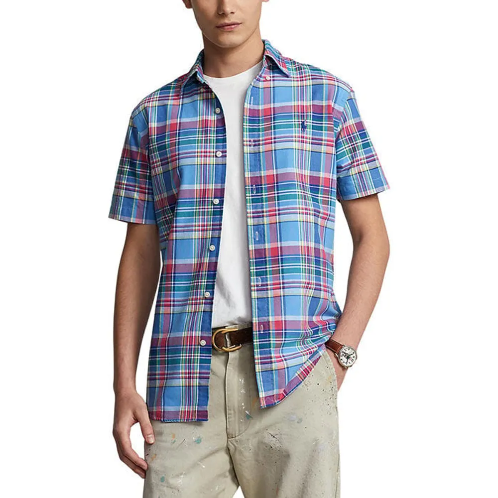 Polo Ralph Lauren + Men's Classic Fit Plaid Oxford Shirt | Yorkdale Mall