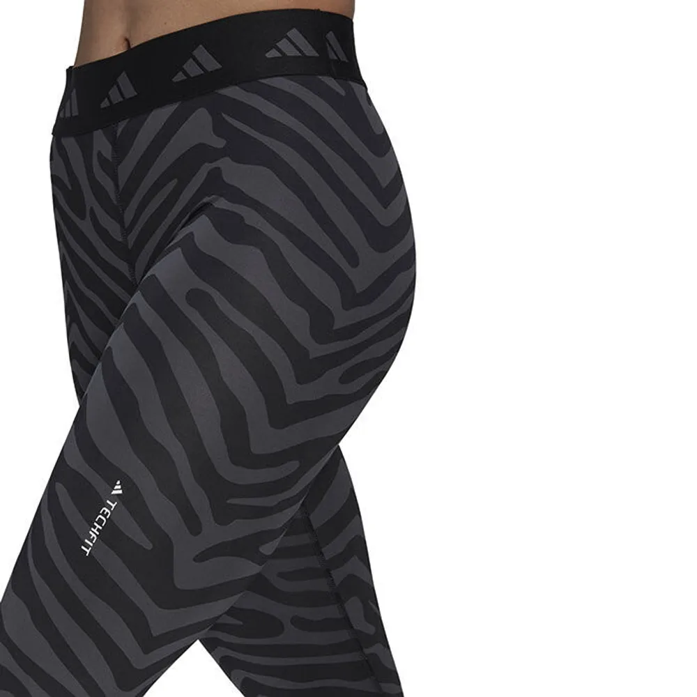 Adidas Women's Hyperglam Techfit High Waist 7/8 Zebra Tight