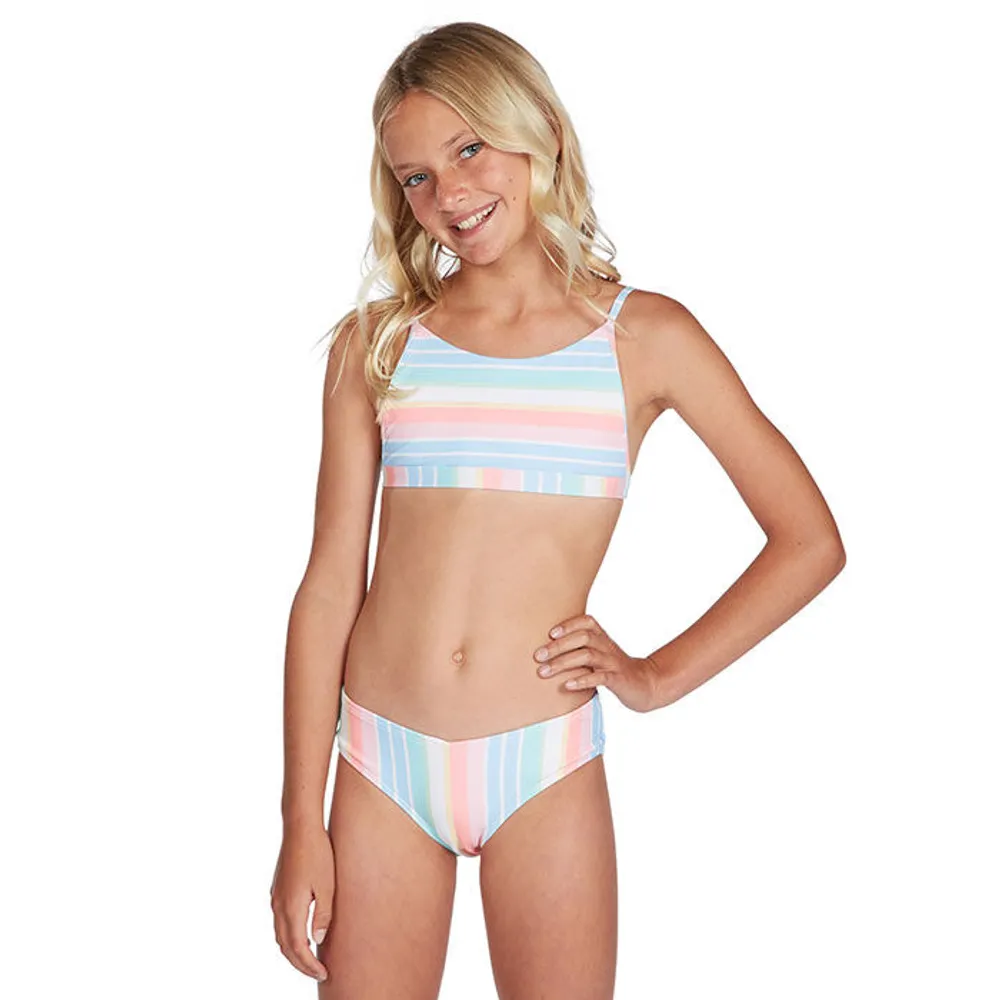 Billabong Junior Girls' [7-14] Stoked On Stripes Bralette Two-Piece Bikini