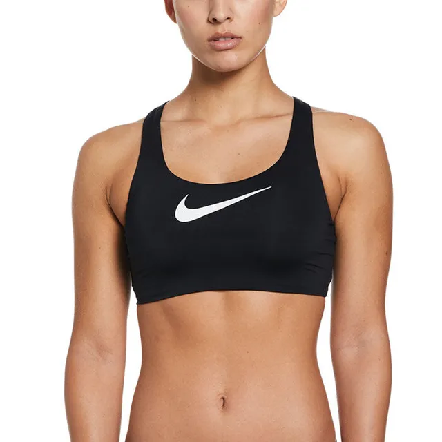 Nike Swim Womens Flash Bonded Fastback Top Sports Bra Blue Size M 