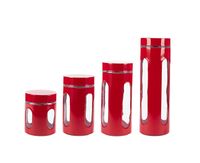 See Thru Canister, Red, Set of 4