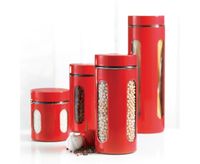 See Thru Canister, Red, Set of 4